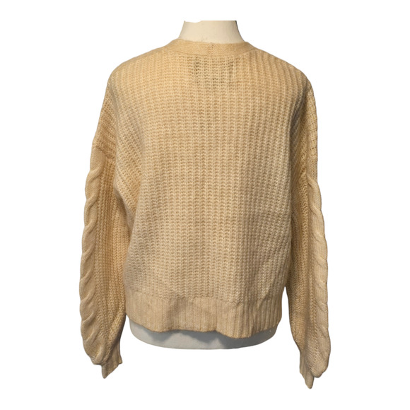 American Eagle Sweater Cardigan Womens Size Small Beige Wool Blend Cozy Layering - Picture 3 of 10